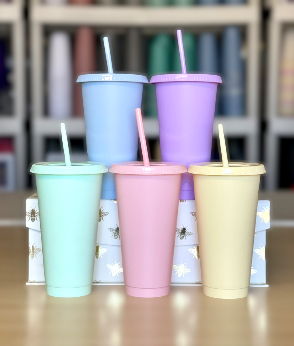 24oz Glitter Cold Cups, The Neon Collection Purple 5 Pack – Cali