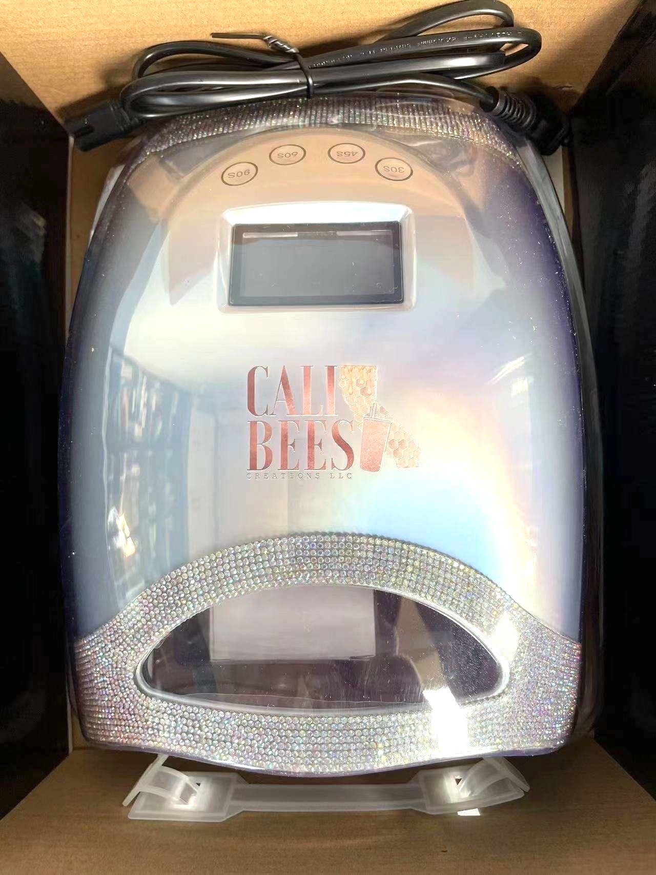 Cordless Rechargeable Pro LED UV Lamp, Holographic Silver Rhinestone