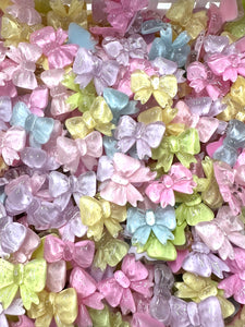 Resin Glitter Bows, Assorted Colors