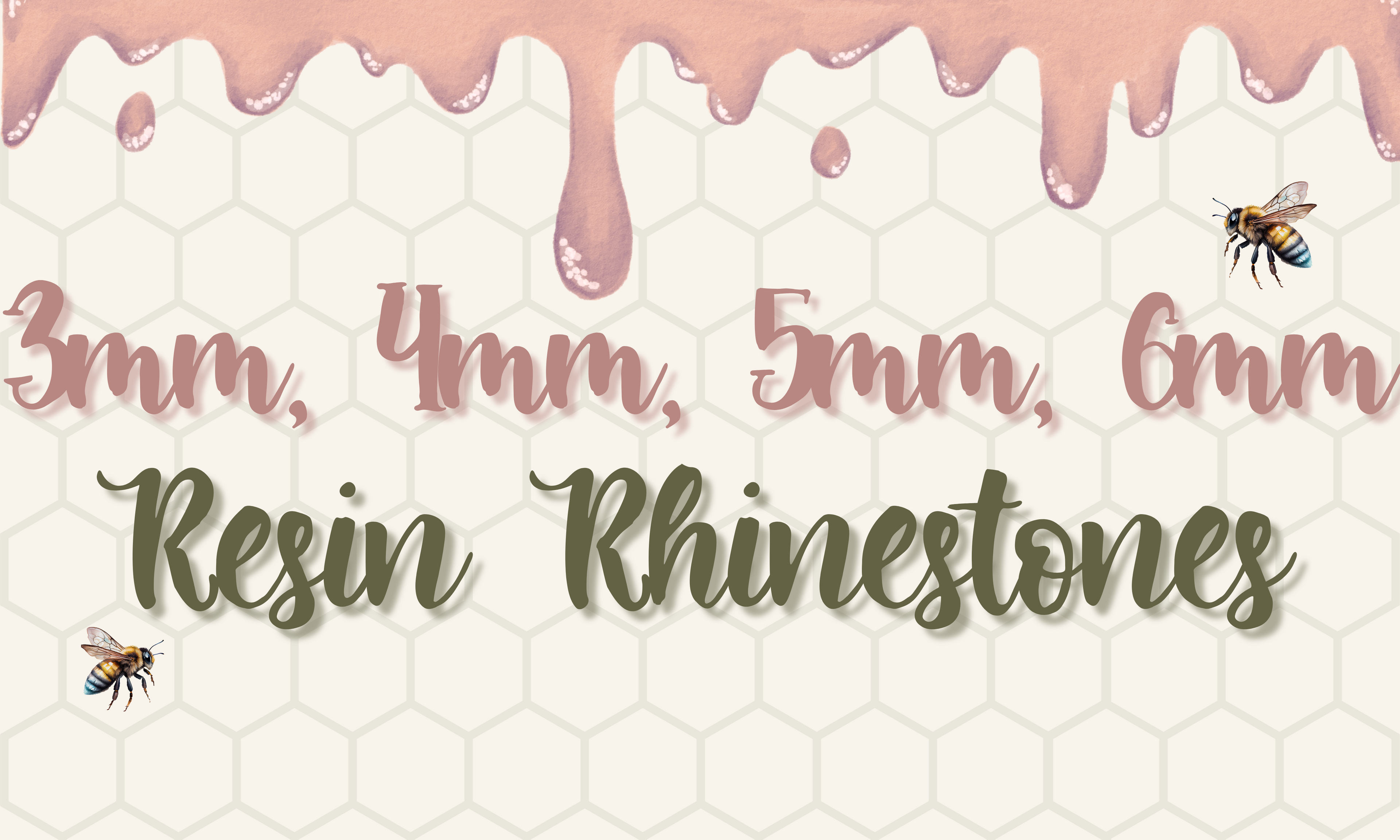 3mm, 4mm, 5mm, 6mm Resin Rhinestones