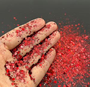 Chunky Mix Glitter, Scarlet