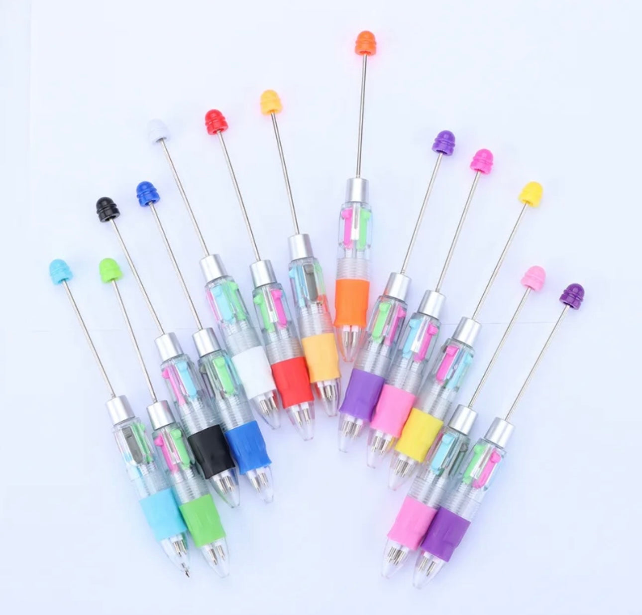 Blank DIY Four Color Beadable Pens, Assorted Colors