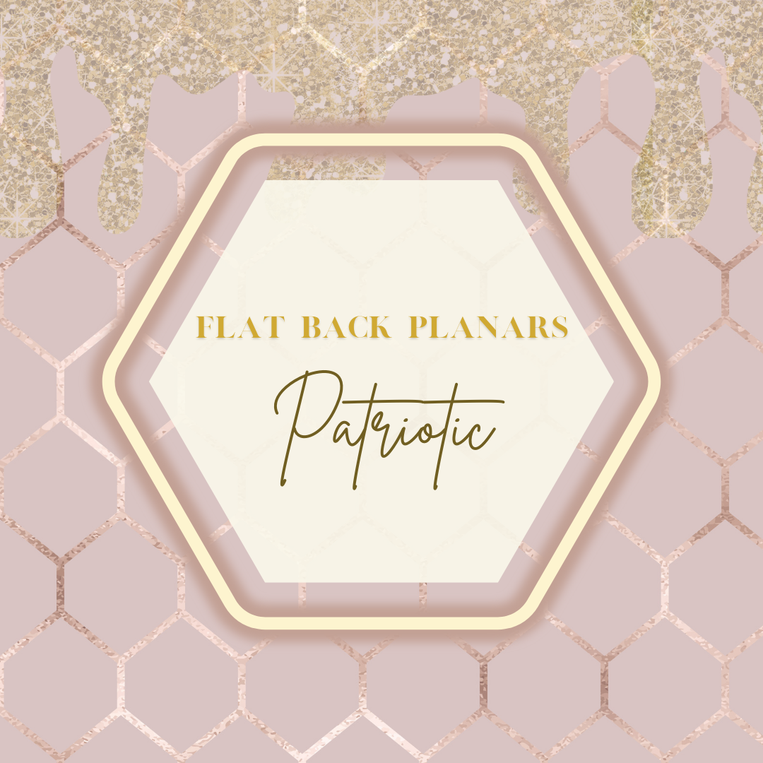 Flat Back Planar Resin Pieces, Patriotic