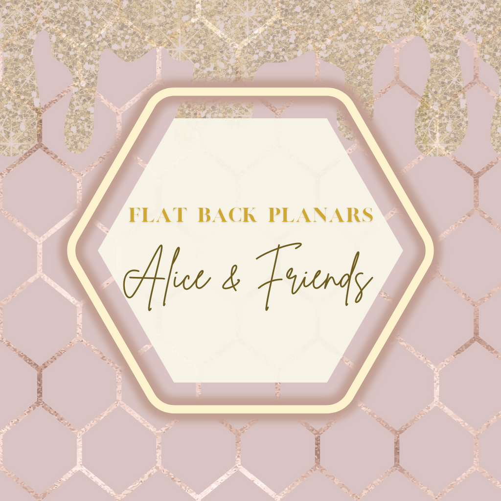 Flat Back Planar Resin Pieces, Alice & Friends