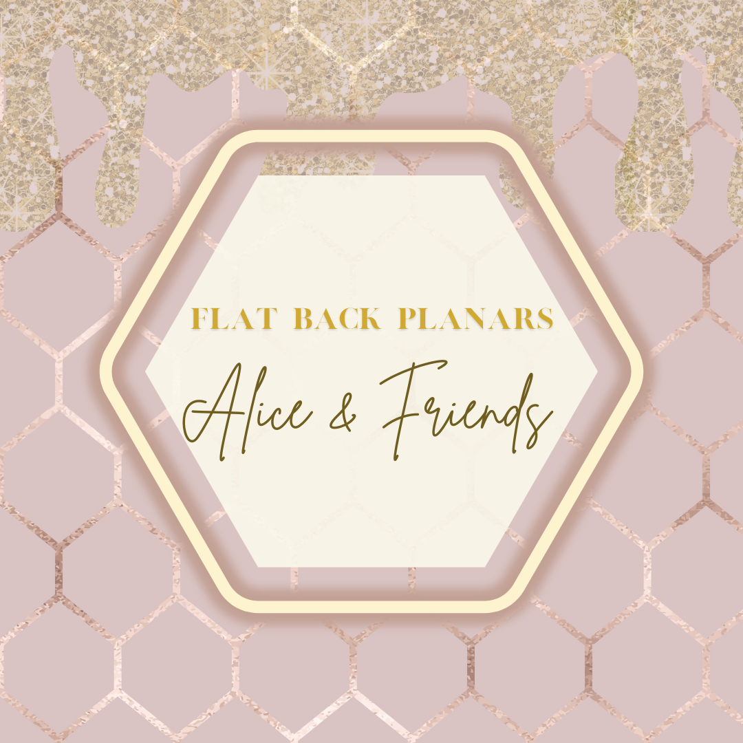Flat Back Planar Resin Pieces, Alice & Friends