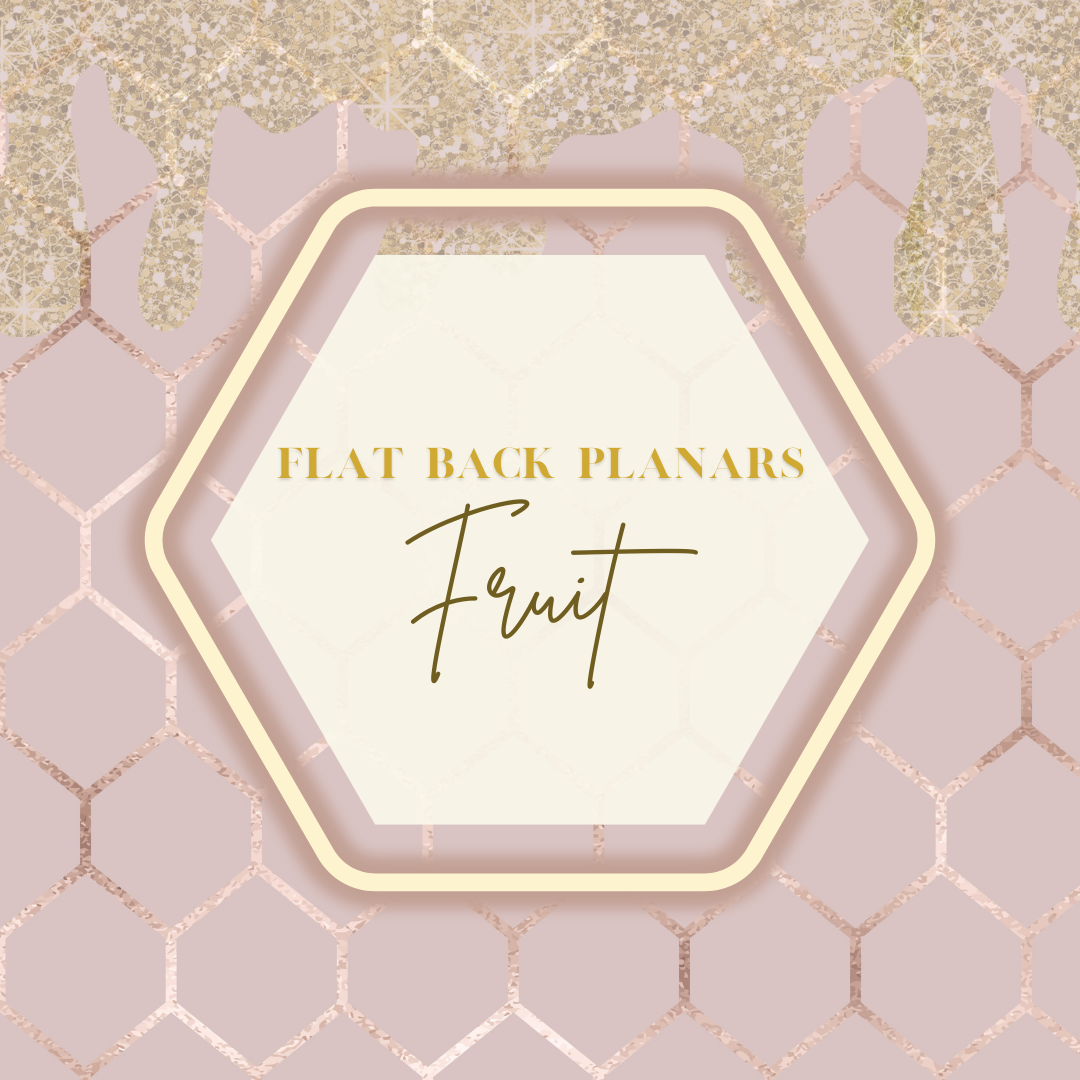 Flat Back Planar Resin Pieces, Fruit