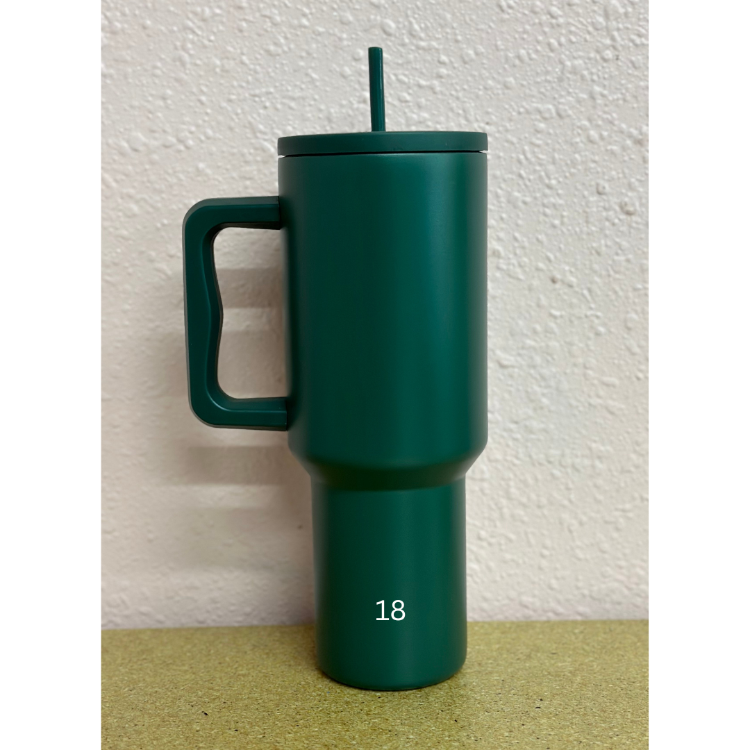 40 oz Slim Stainless Steel Tumbler W/Flat Lid