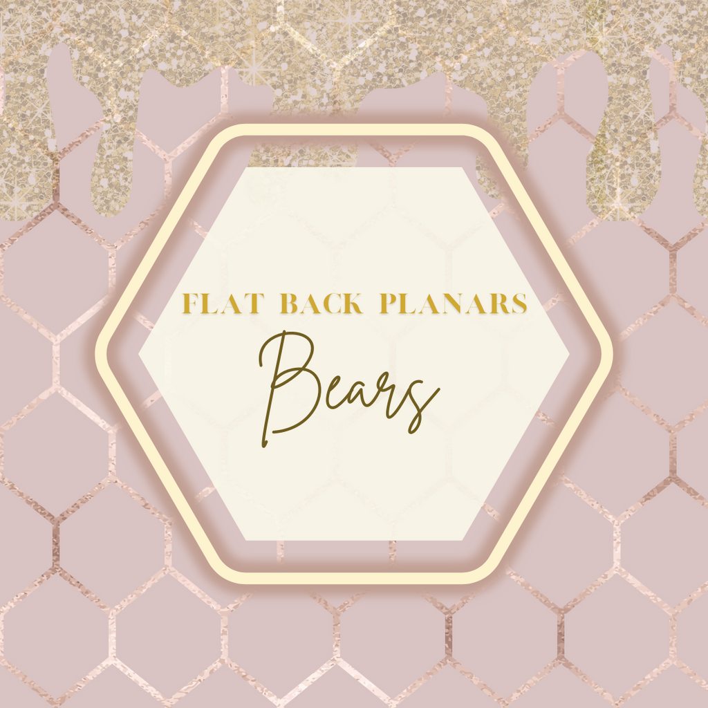 Flat Back Planar Resin Pieces, Bears