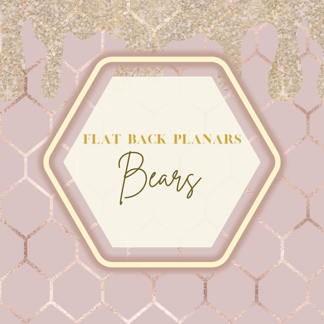 Flat Back Planar Resin Pieces, Bears