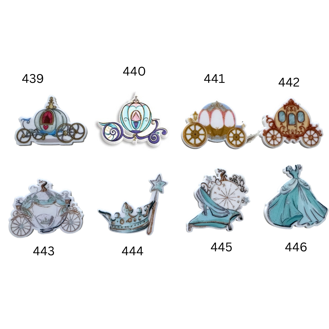 Flat Back Planar Resin Pieces, Carriages & Classic Princess