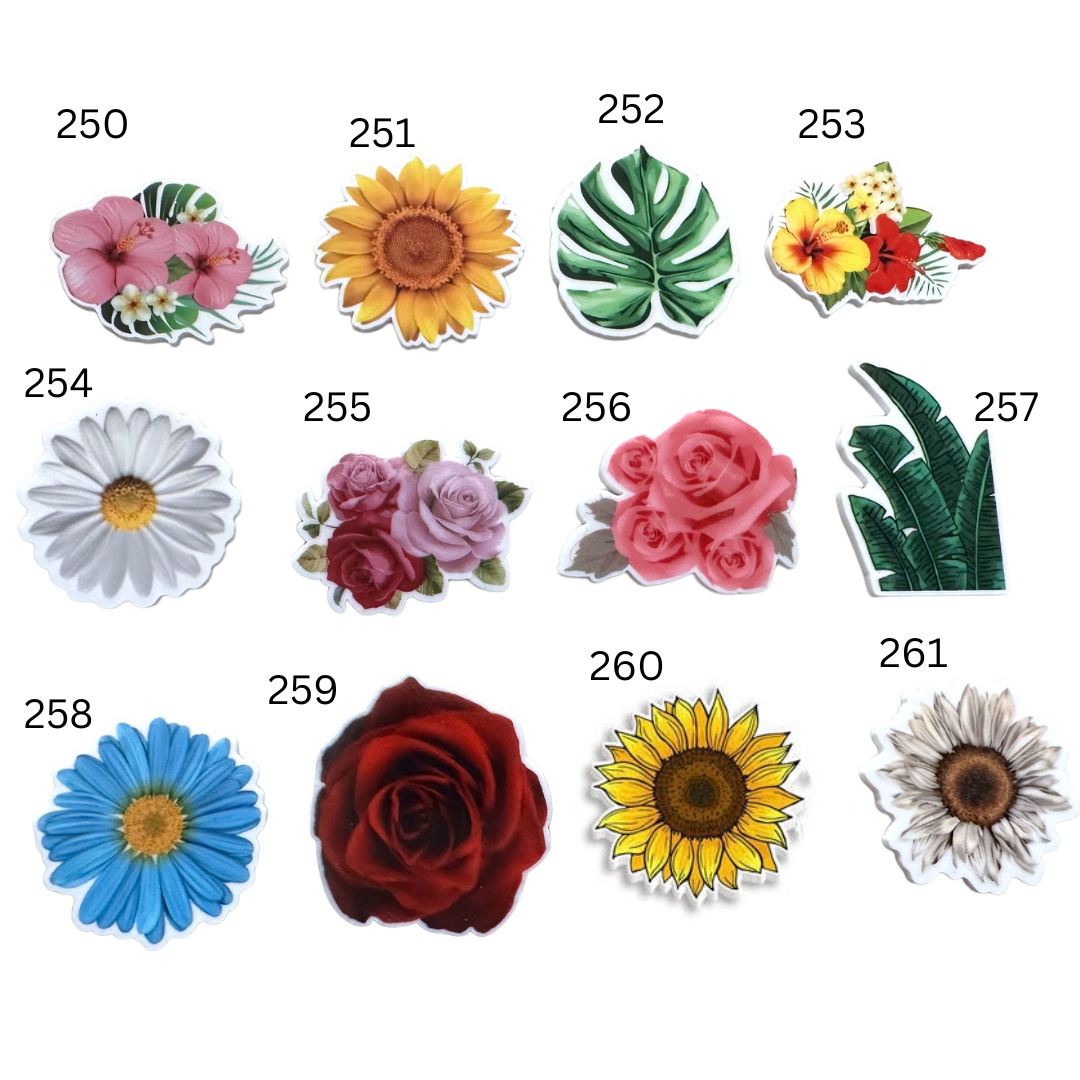 Flat Back Planar Resin Pieces, The Florals