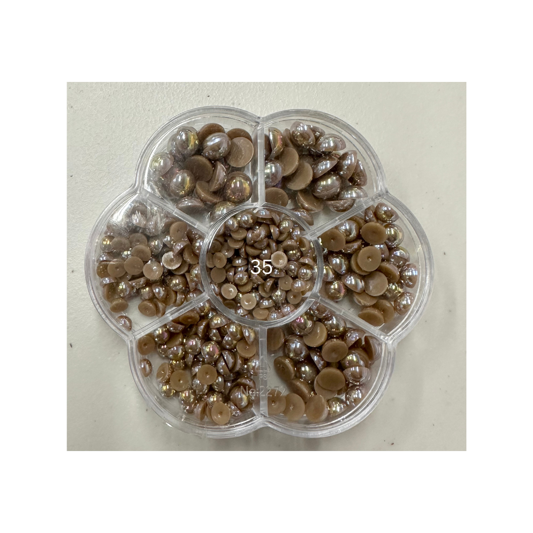 Flat Back Resin Pearl Trays, Assorted