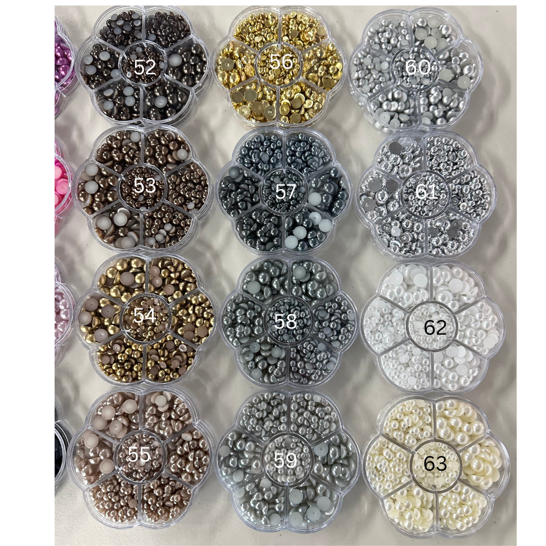 Flat Back Resin Pearl Trays, Assorted