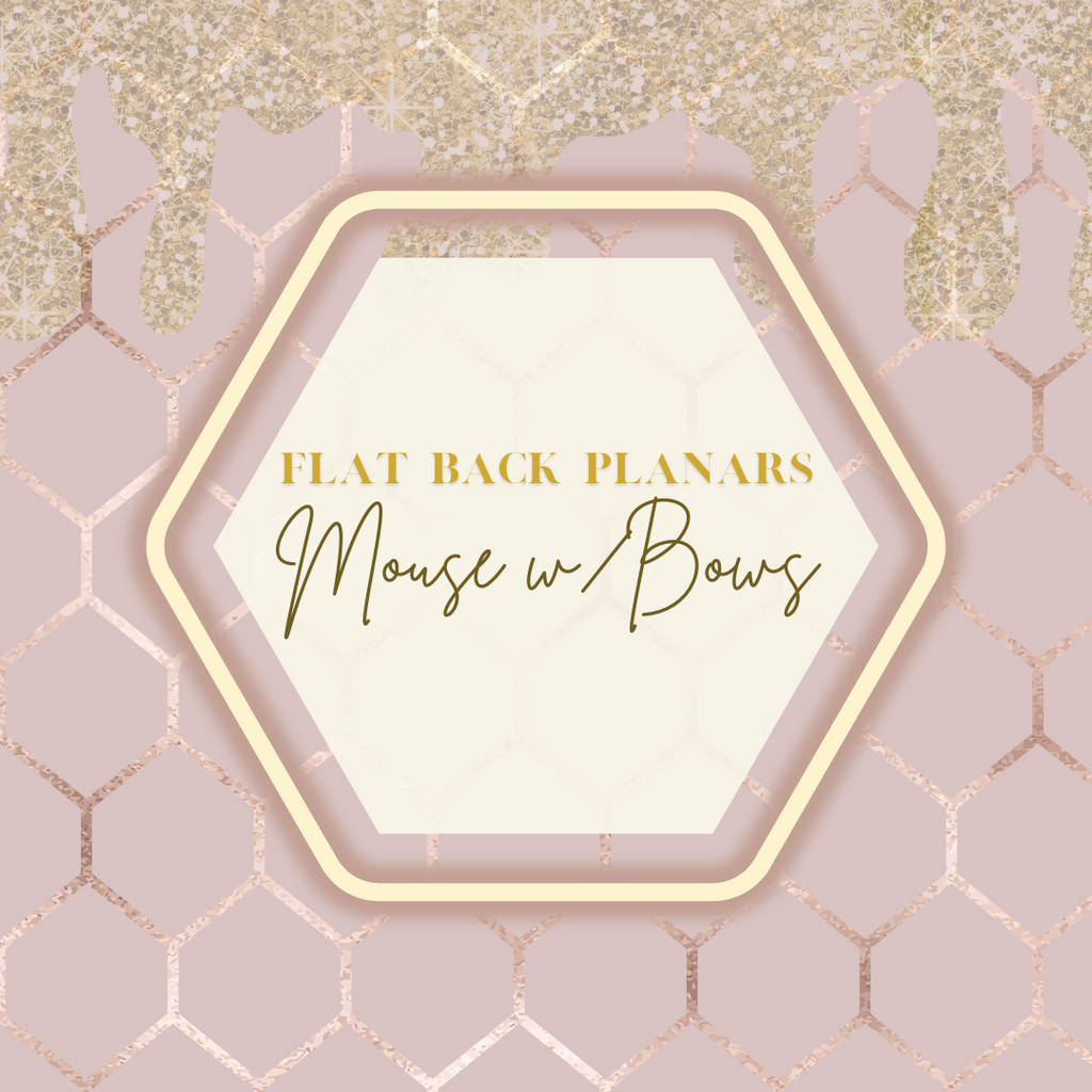 Flat Back Planar Resin Pieces, Mouse W/Bow