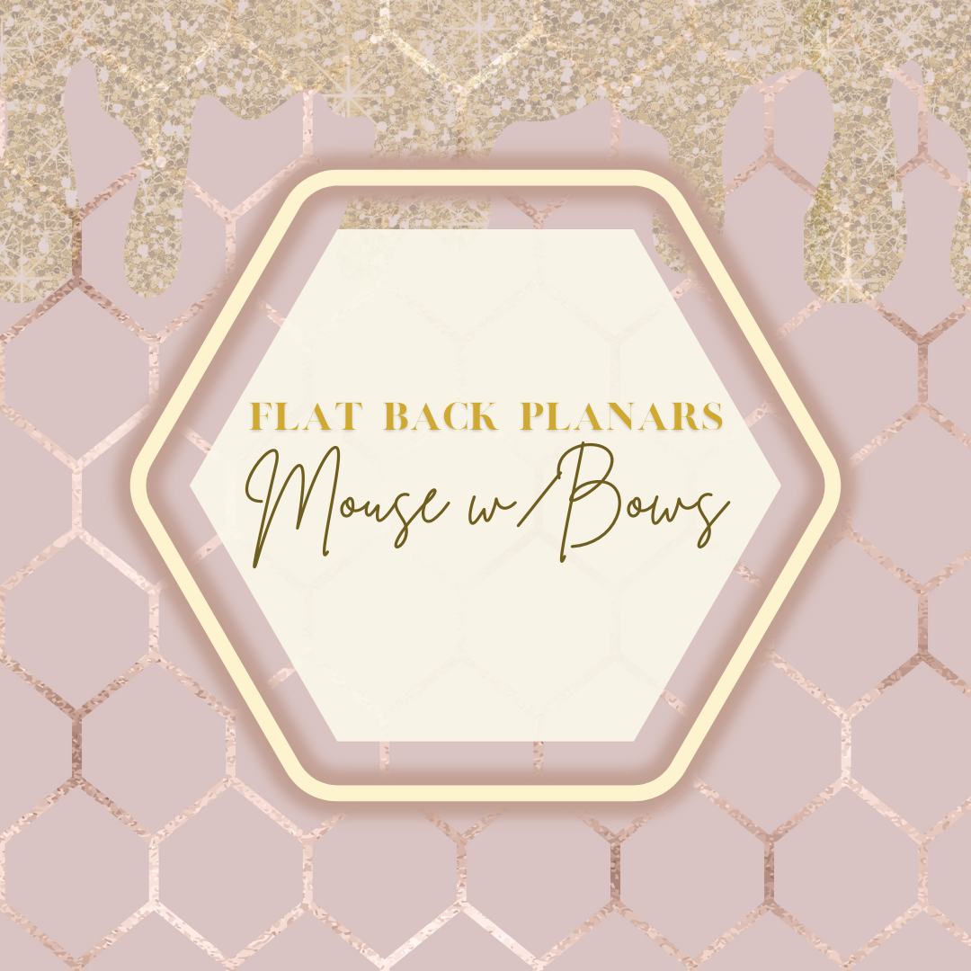 Flat Back Planar Resin Pieces, Mouse W/Bow