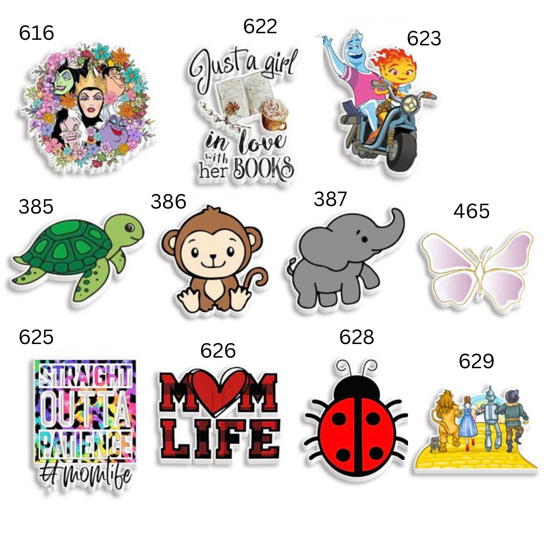 Flat Back Planar Resin Pieces, Misc