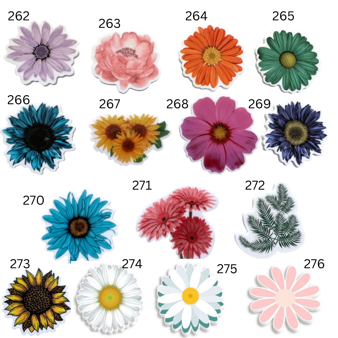 Flat Back Planar Resin Pieces, The Florals