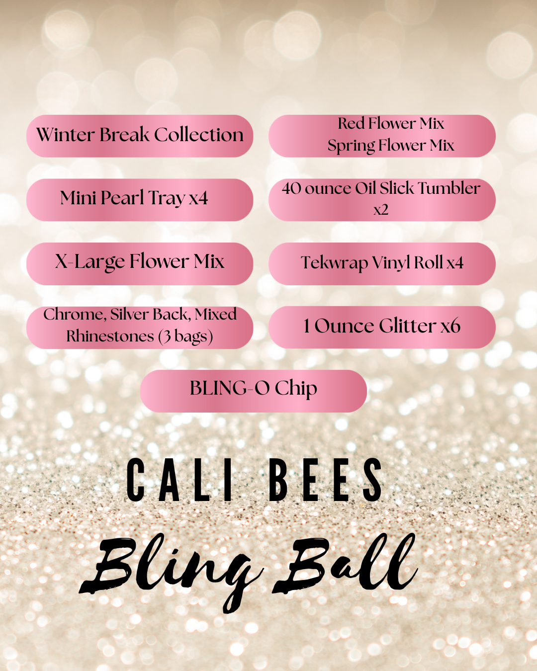 Cali Bees Bling Bash, TikTok Live 1/3 at 2PM PST