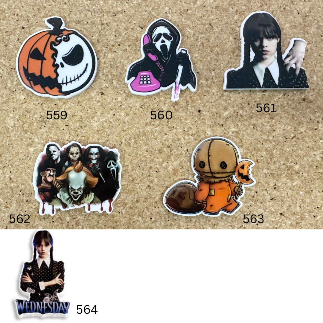 Flat Back Planar Resin Pieces, Spooky Season