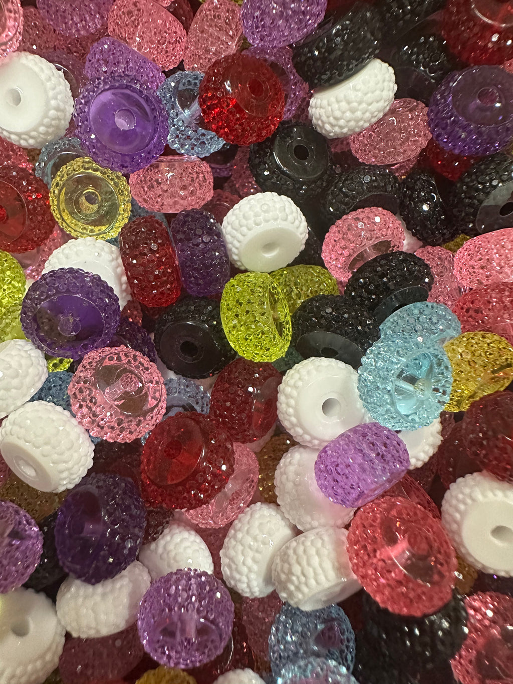 12mm Flat Rhinestone Multi Color Beads, 4oz by volume