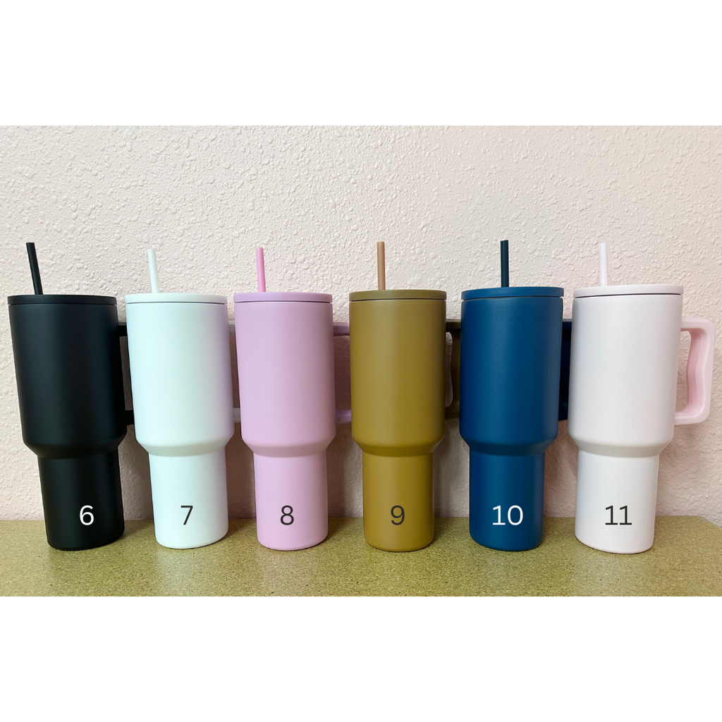 40 oz Slim Stainless Steel Tumbler W/Flat Lid