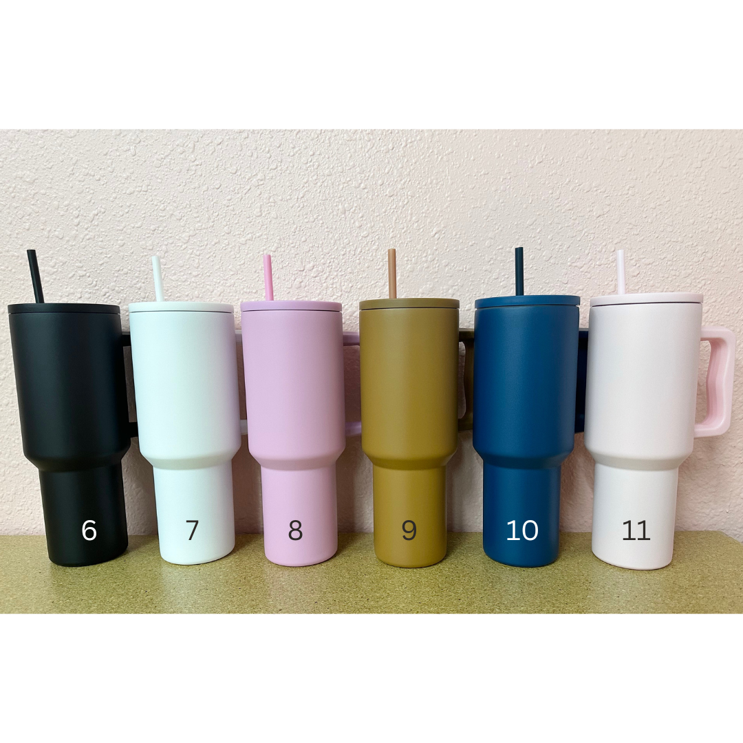 40 oz Slim Stainless Steel Tumbler W/Flat Lid