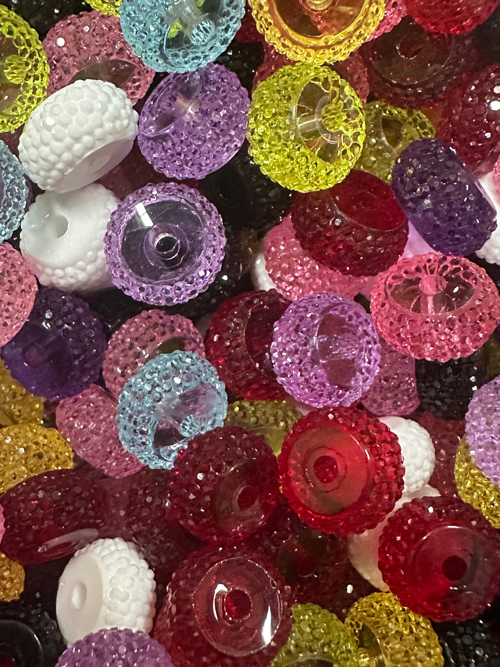 12mm Flat Rhinestone Multi Color Beads, 4oz by volume