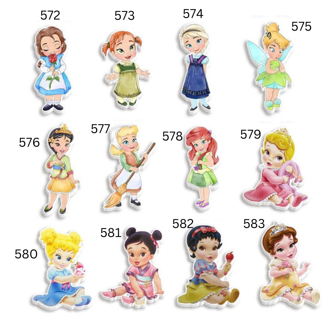 Flat Back Planar Resin Pieces, Baby Princesses and Villains