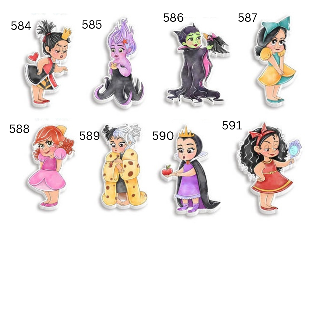 Flat Back Planar Resin Pieces, Baby Princesses and Villains