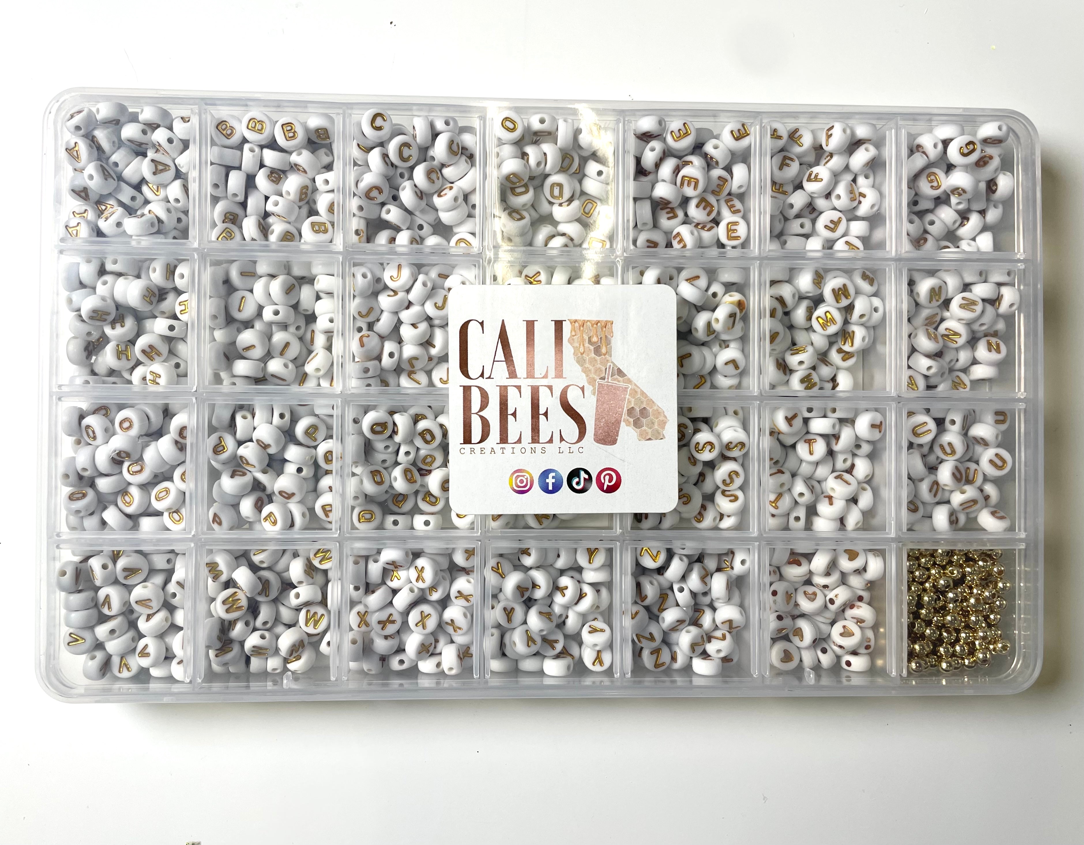 Letter Beads, Assorted Colors