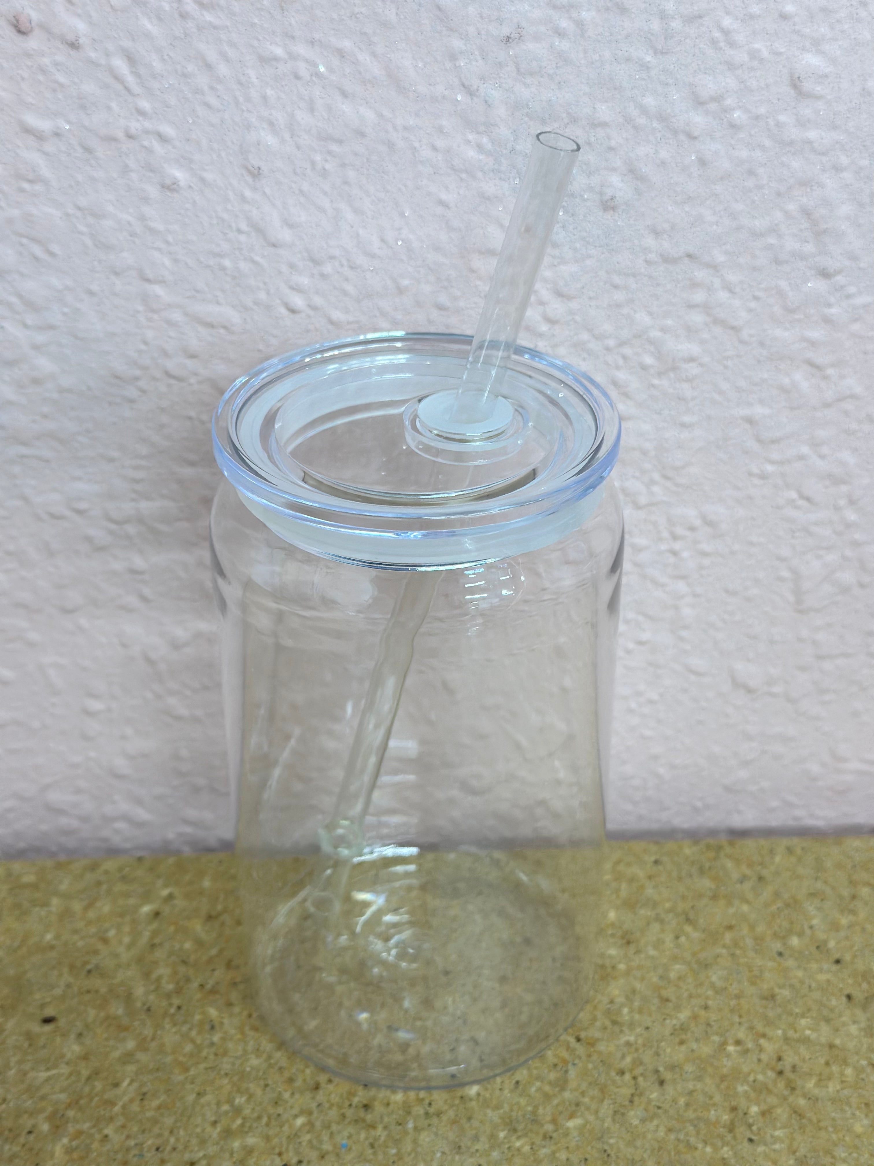 16 oz Acrylic Tumbler, Can Shape W/Acrylic Lid and Straw