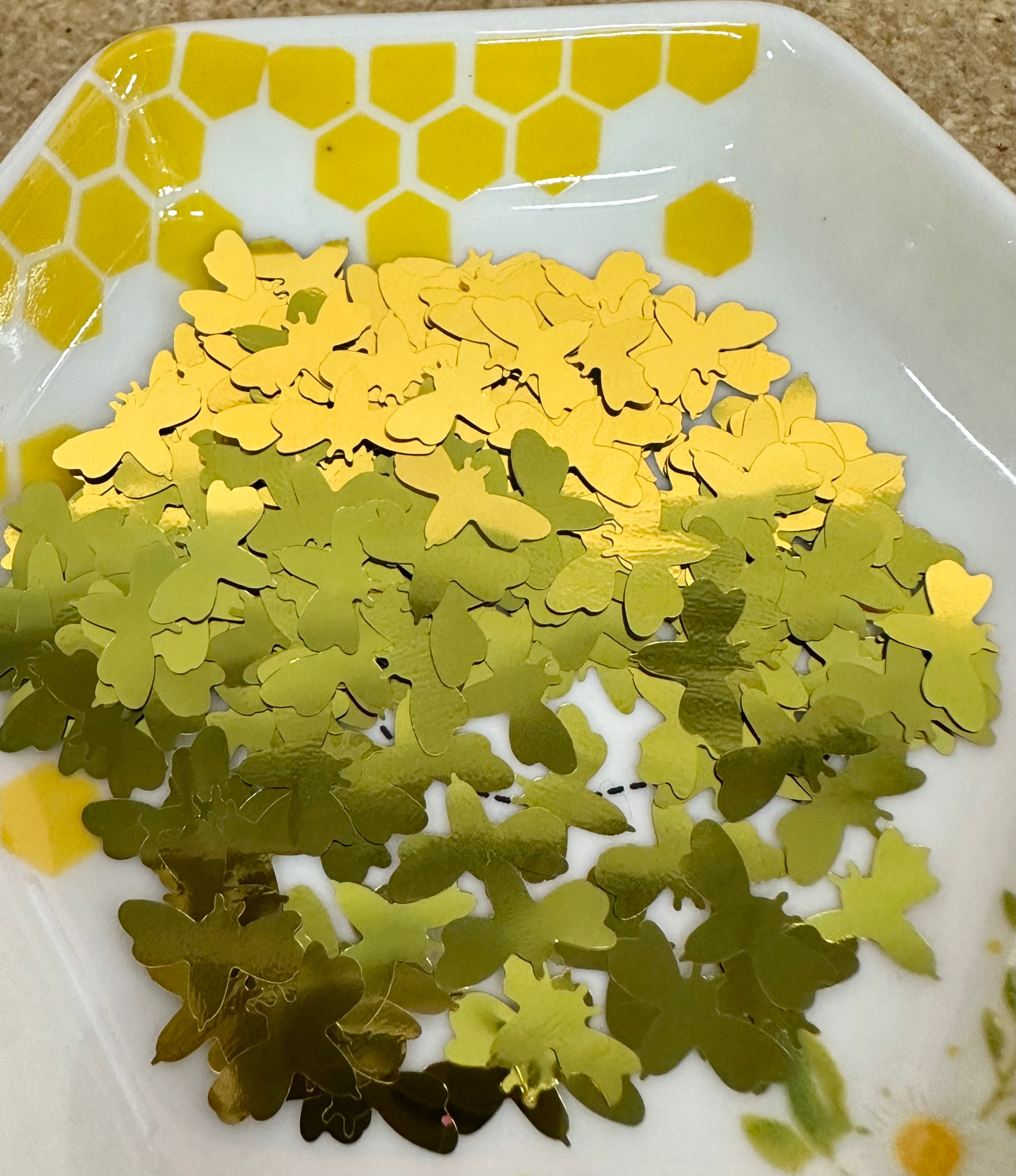 Shape Glitter, Gold Bees