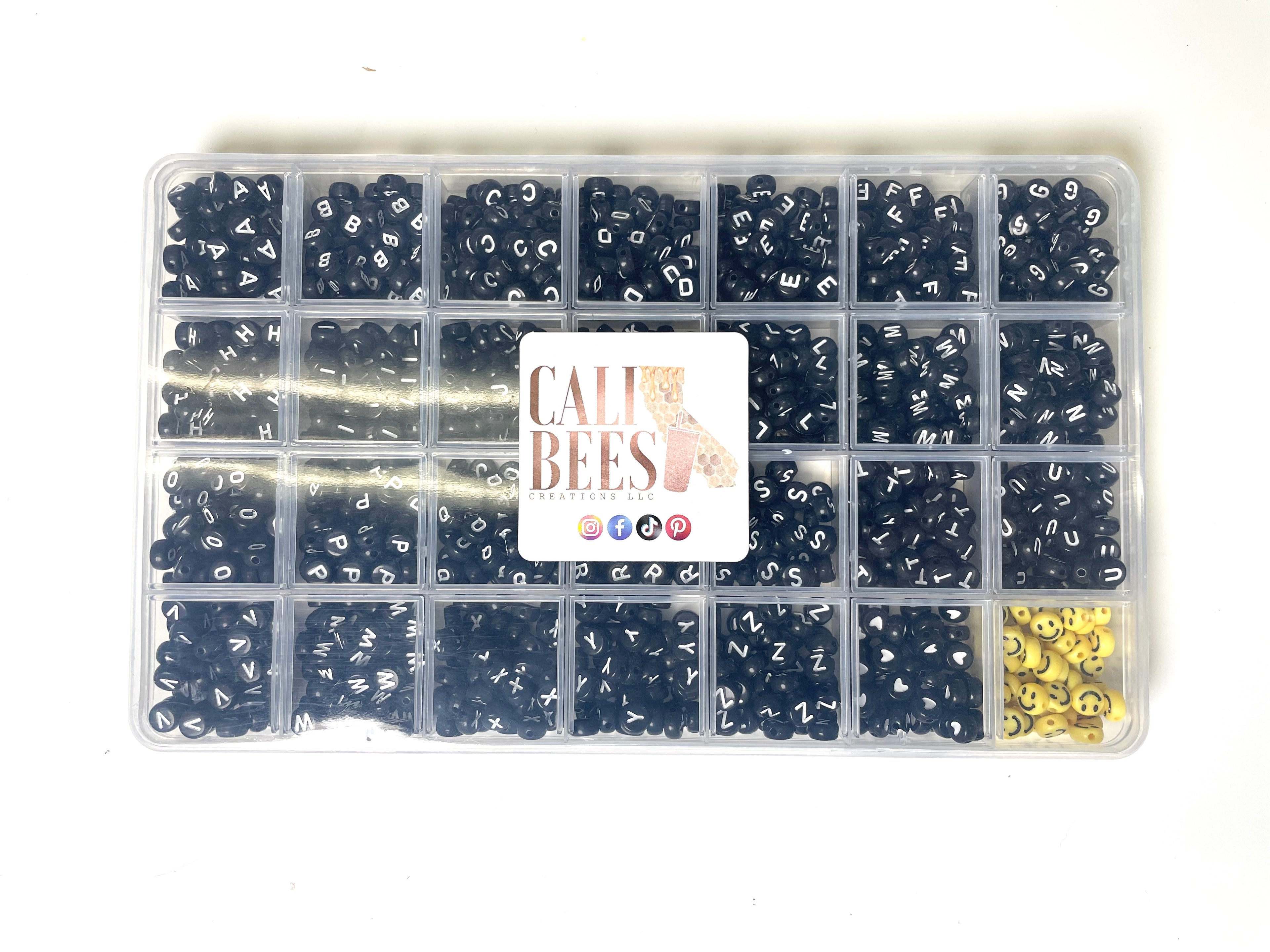 Letter Beads, Assorted Colors