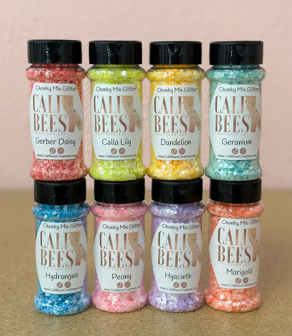 Chunky Mix Glitter, May Flowers Glitter Collection, 8 pc Collection or Singles