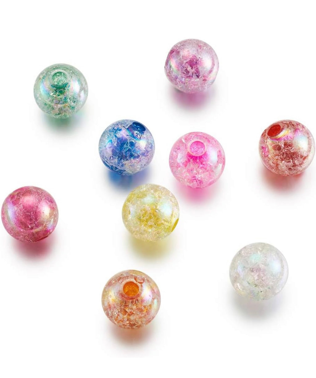 16mm Acrylic Crackle Beads, Assorted Colors