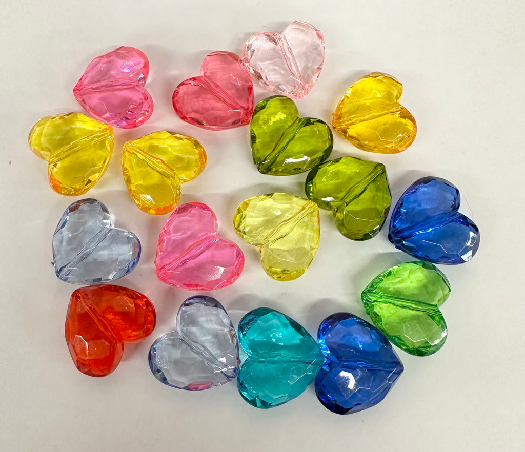Multi Color Lollipop Heart Beads, 50 pieces