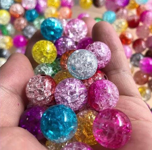 16mm Acrylic Crackle Beads, Assorted Colors