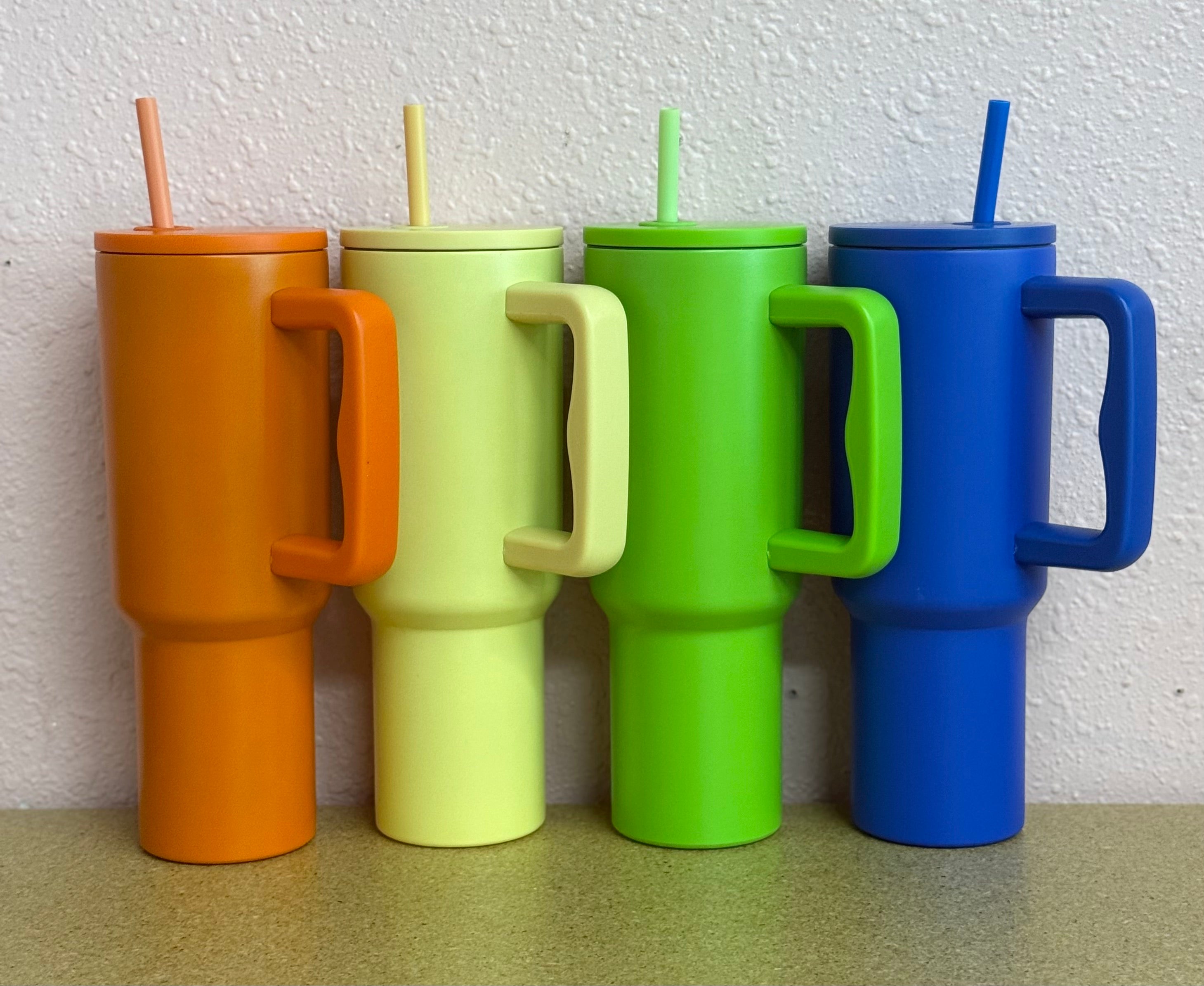 40 oz Slim Stainless Steel Tumbler W/Flat Lid