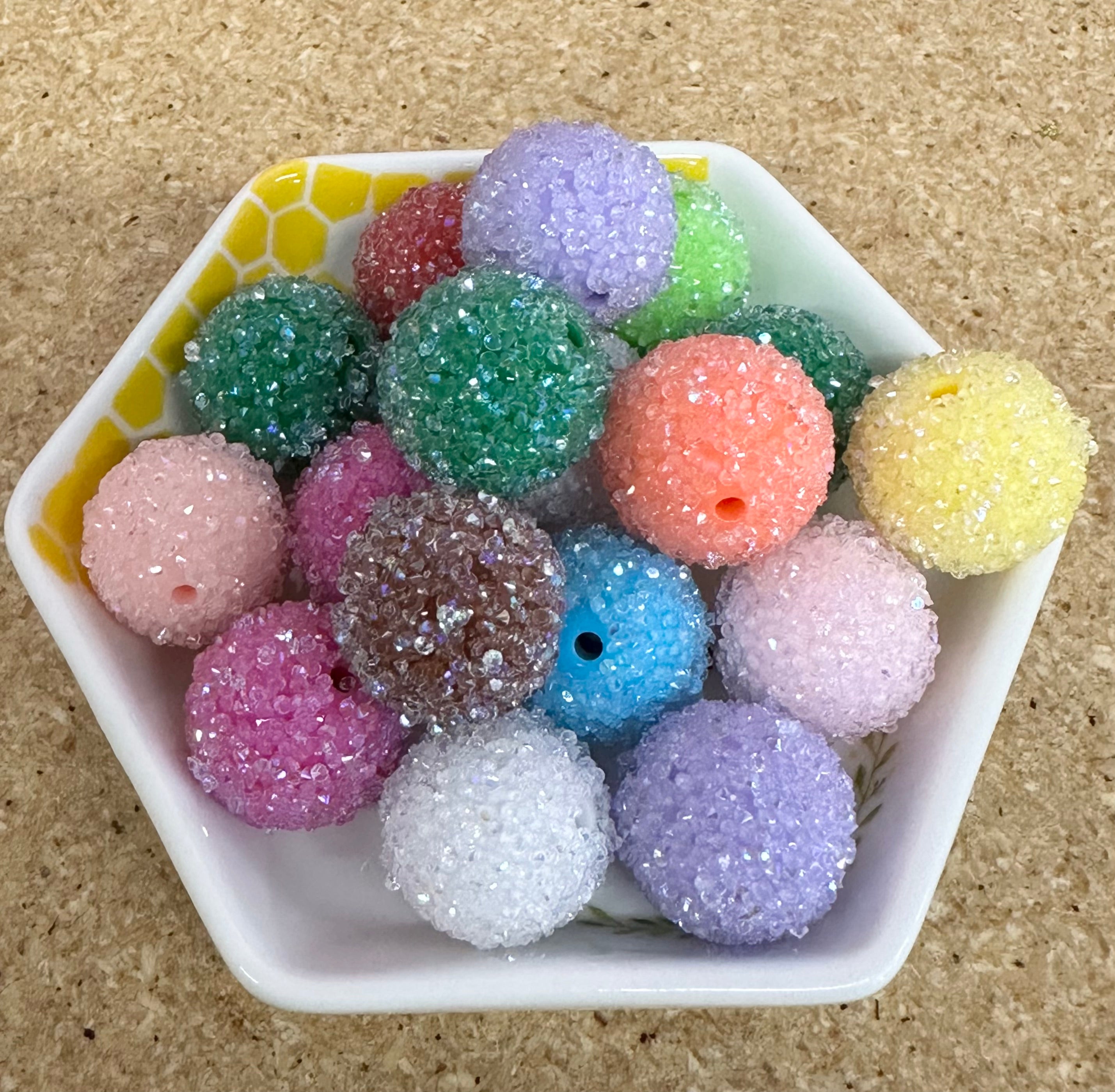 20mm Sugar Beads, 50 pcs Assorted Colors