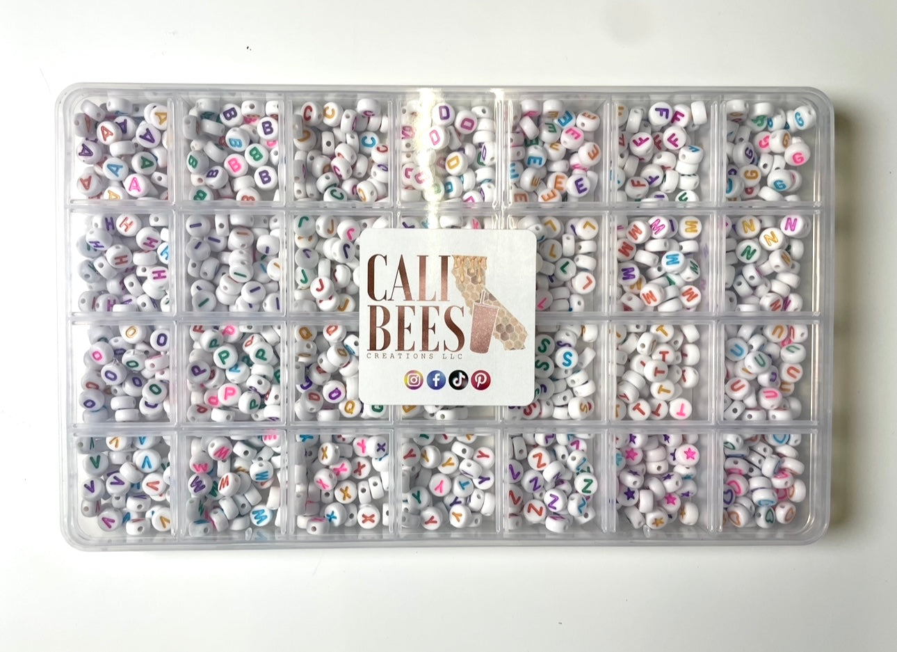 Letter Beads, Assorted Colors