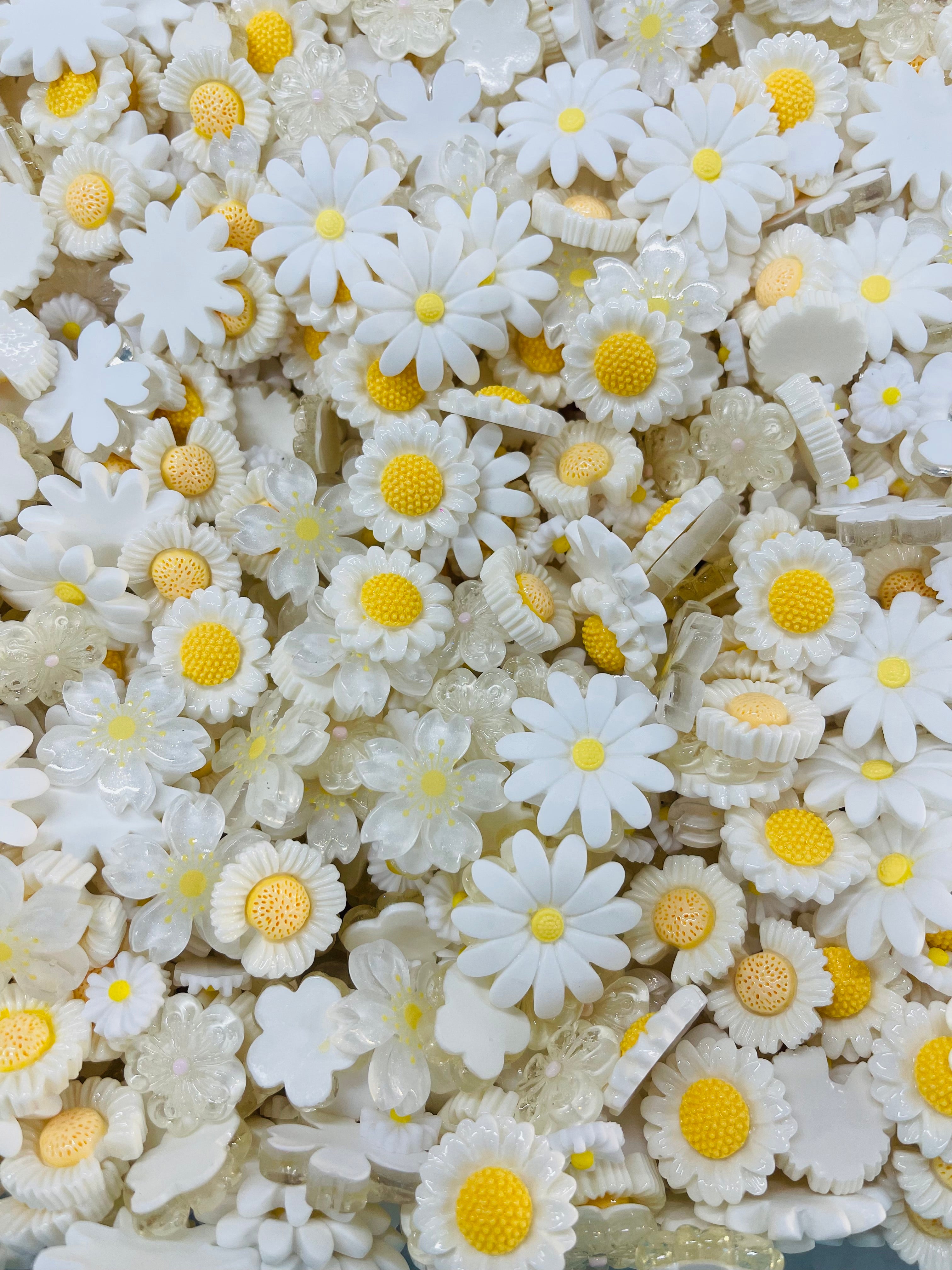 10/15/25 4:30 PM PST Flat Back Resin/Acrylic Flower And Charm Mixes, Assorted Colors