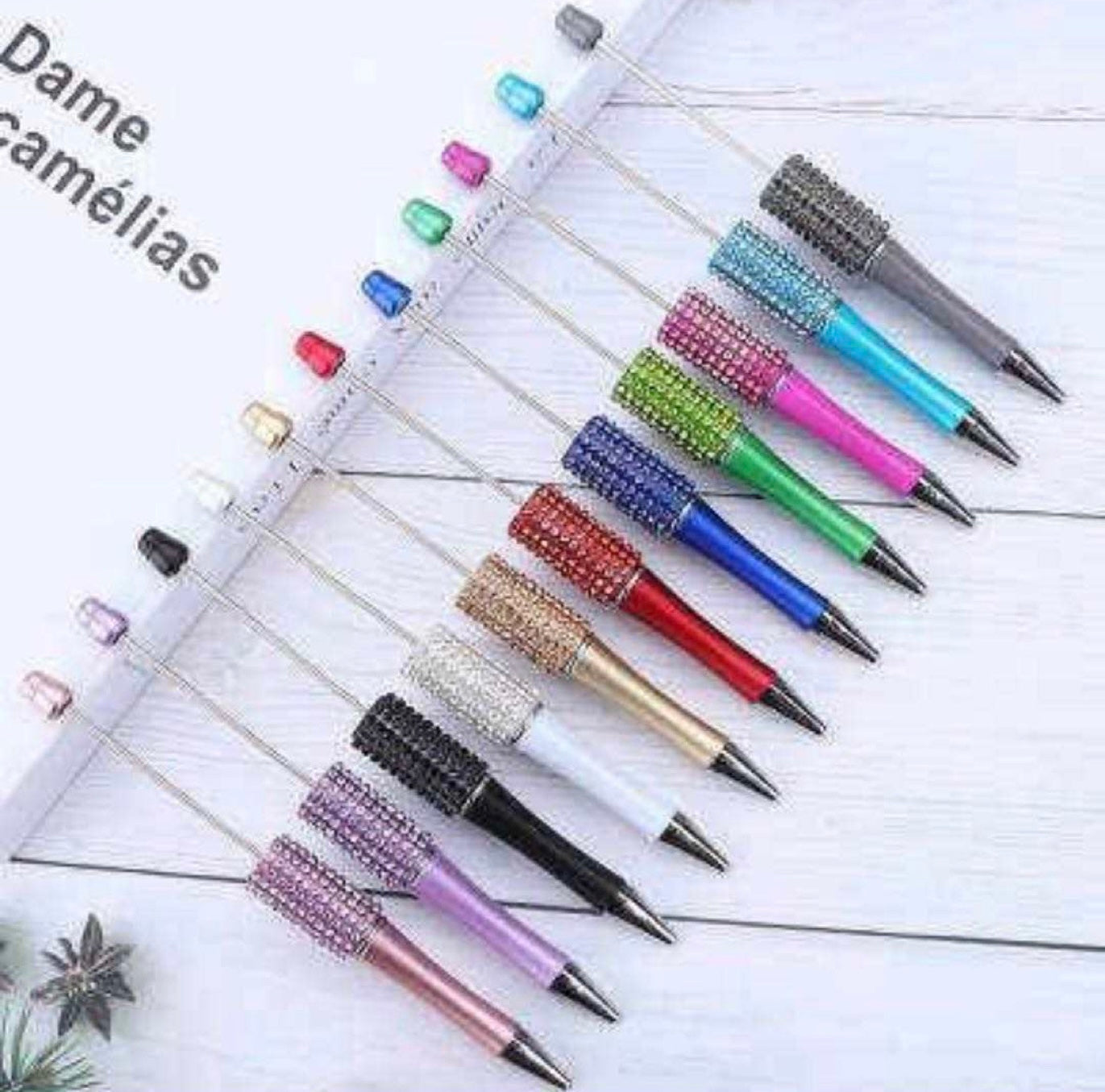 Blank Rhinestone Beadable Pens, Assorted Colors
