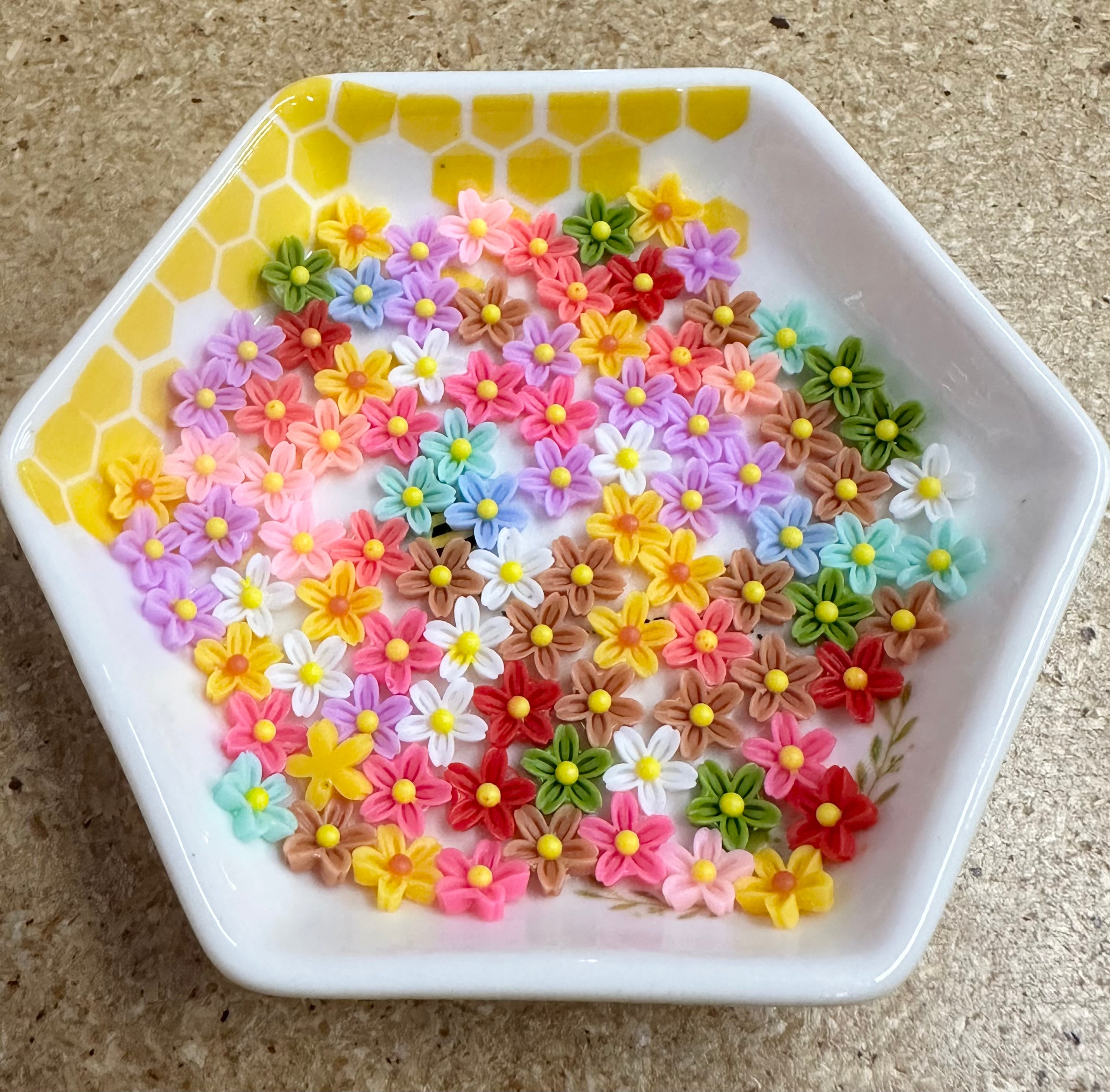 Resin Cabochon, Flowers, Charms. Micro Flowers 2.0