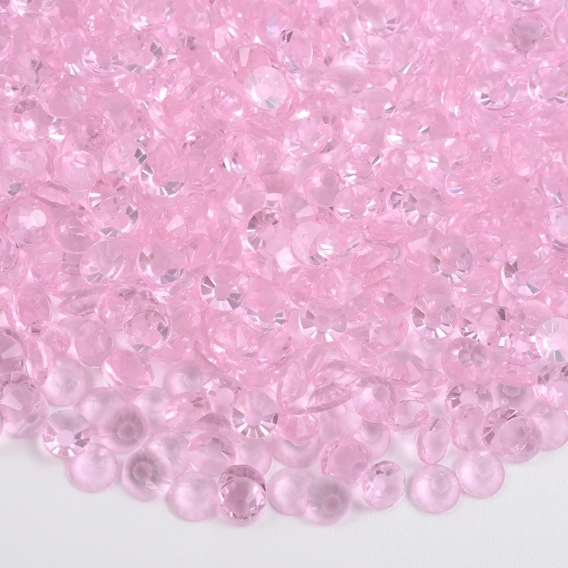 Resin Rhinestones, Transparent Pink