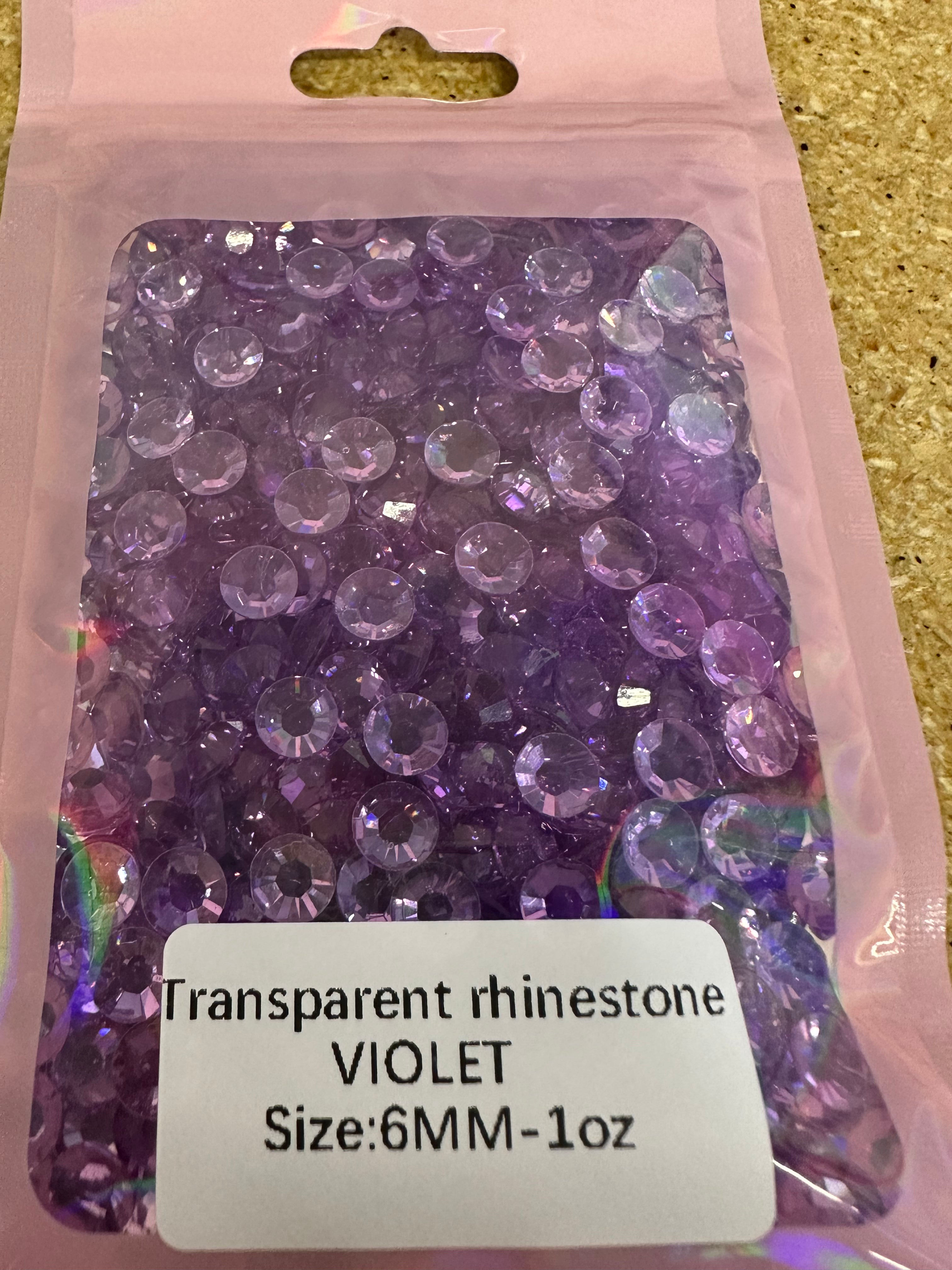 Resin Rhinestones, Violet Transparent