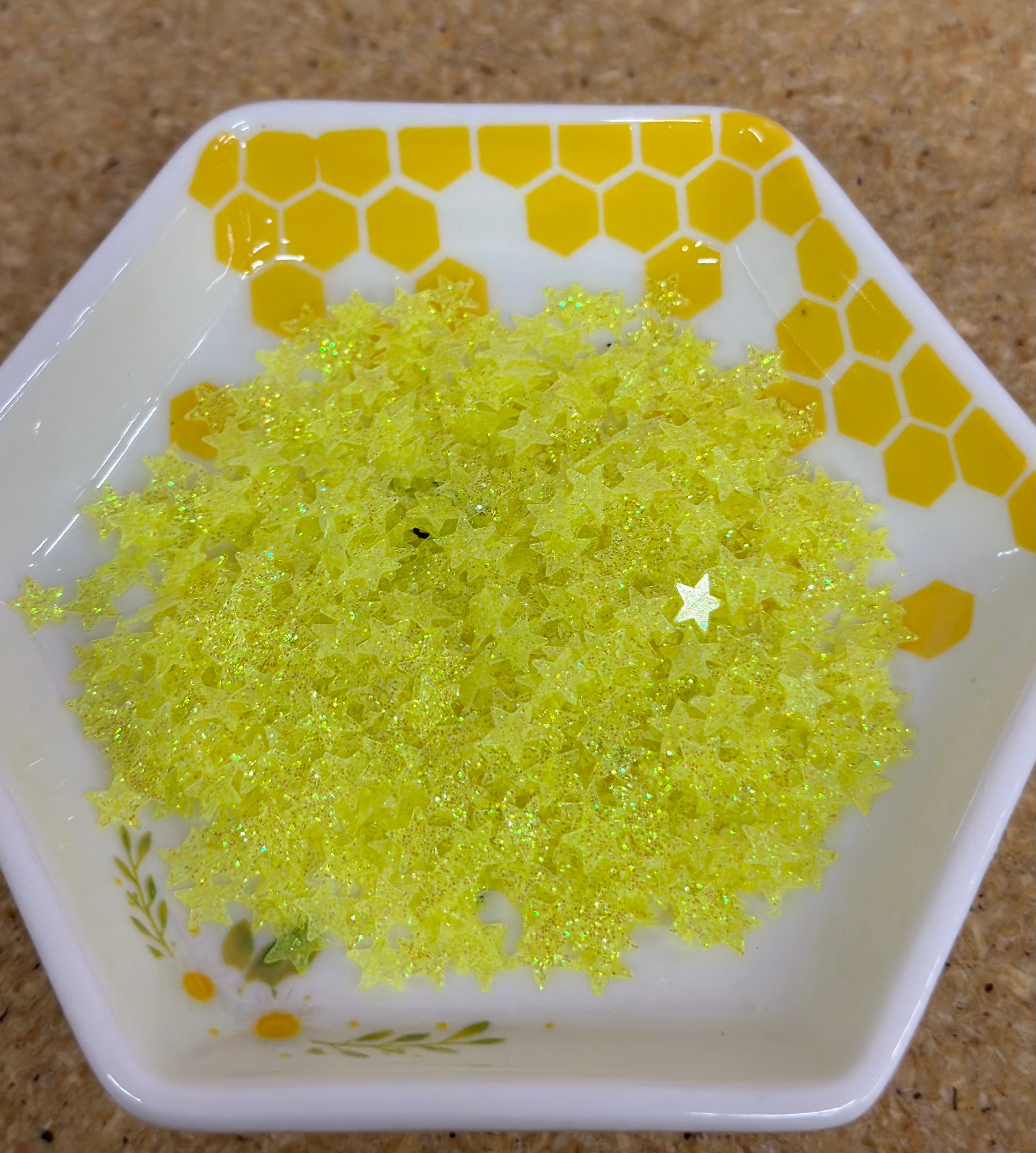 Shape Glitter, Yellow Sparkle Stars