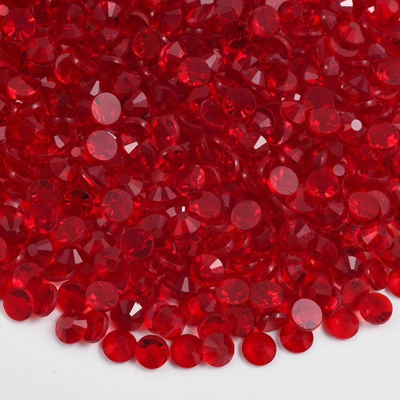 Resin Rhinestones, Transparent Red