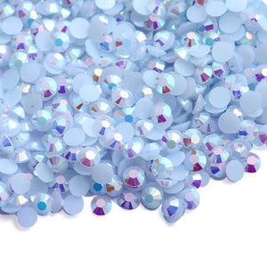 Resin Rhinestones, White AB Jelly