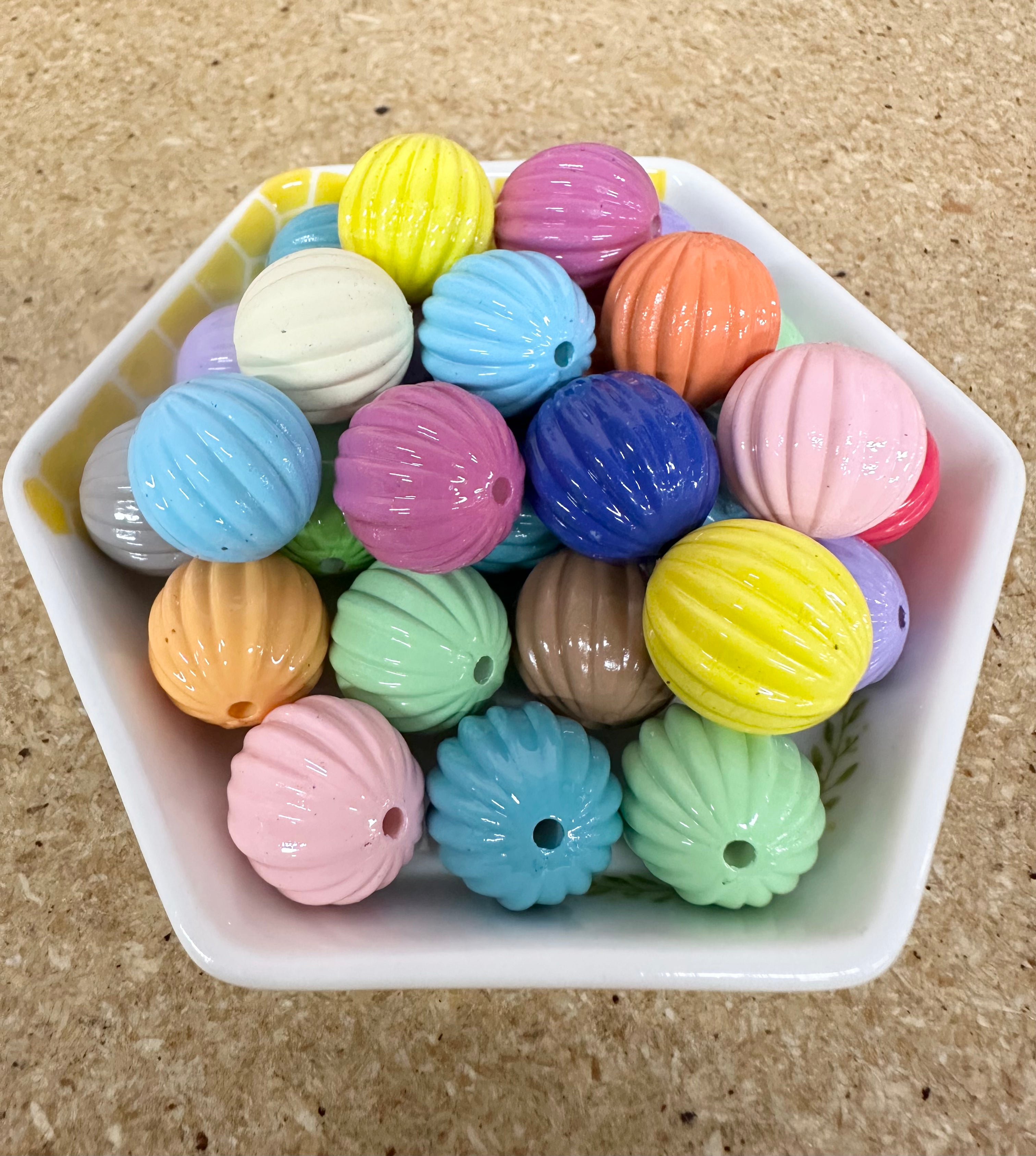 16mm Lacquered Pumpkin Beads, Assorted Colors, 50 pcs