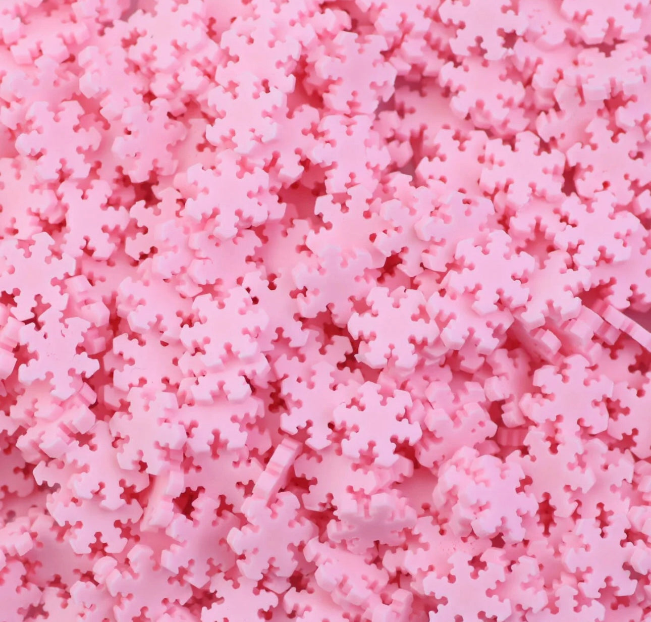 Polymer Clay, Pink Snowflakes